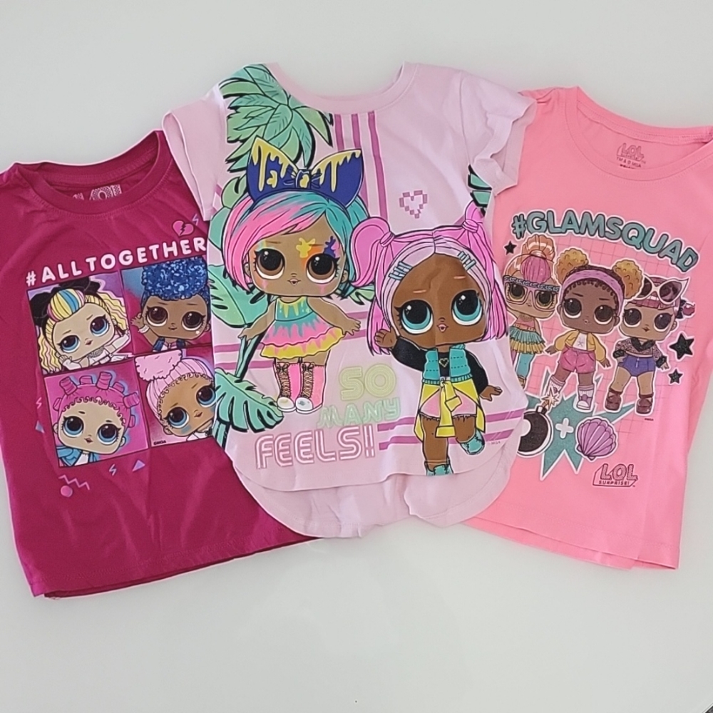 Lol Surprise Girls 3 tee shirts